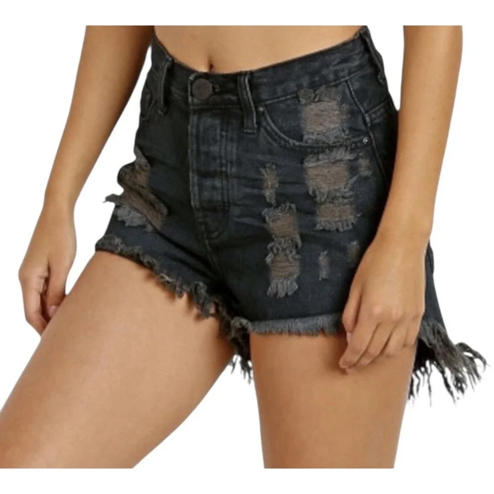 One Teaspoon Jean Shorts Women Size 30 Bonita Distressed summer‎ Vacation New